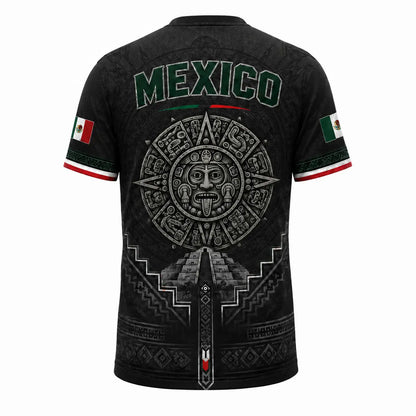 2026Men’S Mexico Heritage V-Neck Graphic Tee, Breathable Mesh Short Sleeve Shirt, Green & White Casual Summer Top