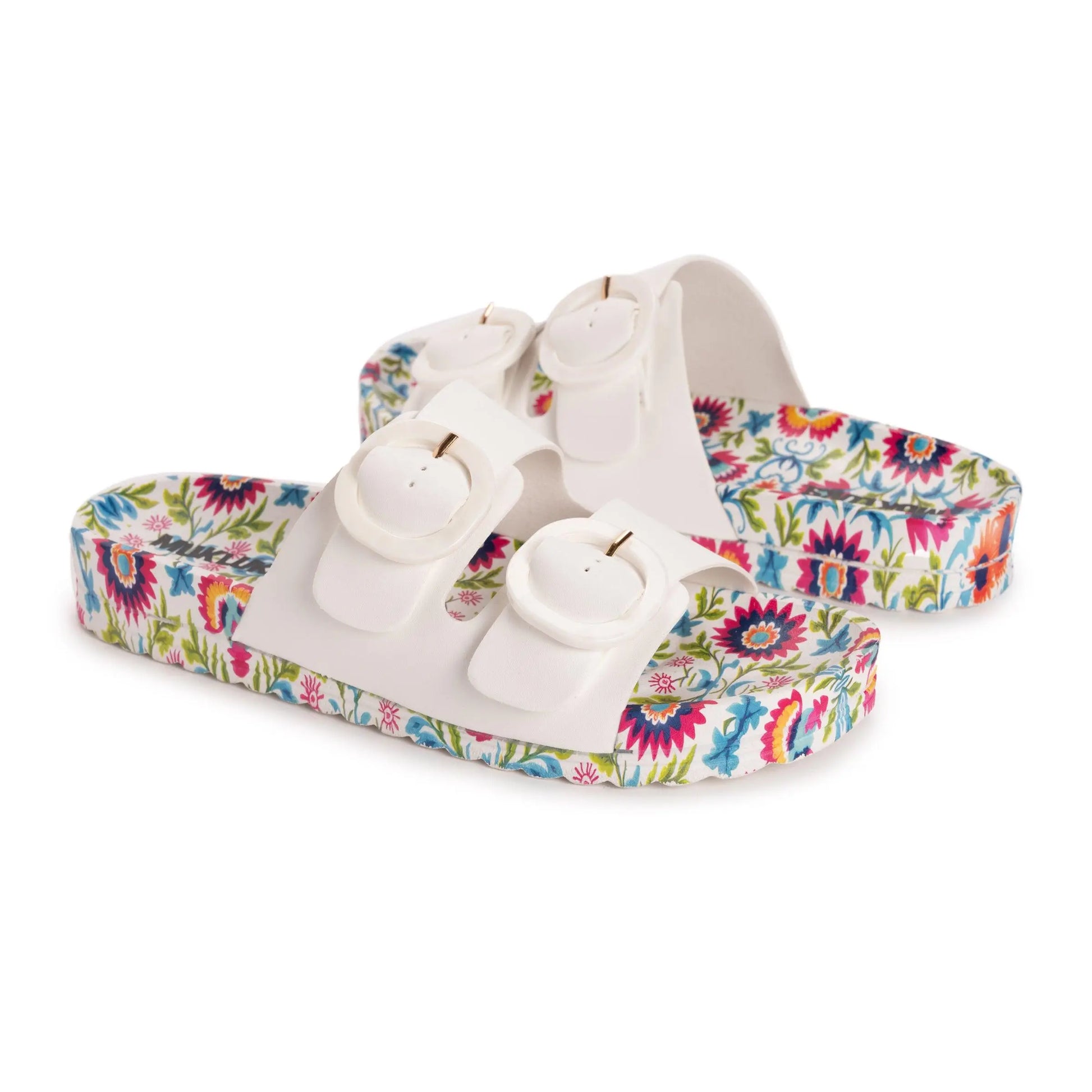 Muk Luks Women'S Sandals, Grand Cayman Printed Style with Adjustable Straps, Arch Support and Cushioned EVA Sole