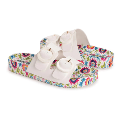 Muk Luks Women'S Sandals, Grand Cayman Printed Style with Adjustable Straps, Arch Support and Cushioned EVA Sole