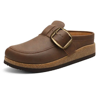 KIDMI Genuine Leather Clogs for Women Classic Memory Foam and Water Resistant Mules Slip-On Casual Shoes for Women Footwear Nonslip and Durable Clogs