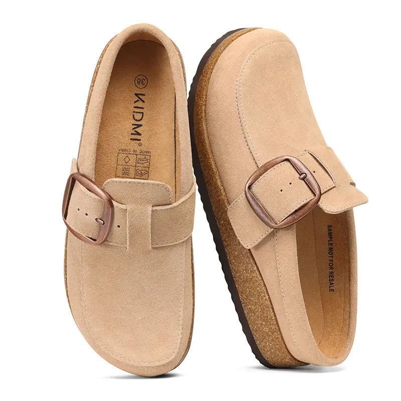 KIDMI Genuine Leather Clogs for Women Classic Memory Foam and Water Resistant Mules Slip-On Casual Shoes for Women Footwear Nonslip and Durable Clogs