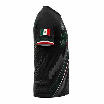 2026Men’S Mexico Heritage V-Neck Graphic Tee, Breathable Mesh Short Sleeve Shirt, Green & White Casual Summer Top
