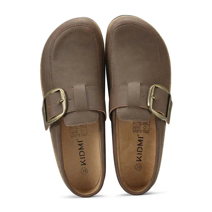 KIDMI Genuine Leather Clogs for Women Classic Memory Foam and Water Resistant Mules Slip-On Casual Shoes for Women Footwear Nonslip and Durable Clogs