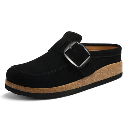 KIDMI Genuine Leather Clogs for Women Classic Memory Foam and Water Resistant Mules Slip-On Casual Shoes for Women Footwear Nonslip and Durable Clogs