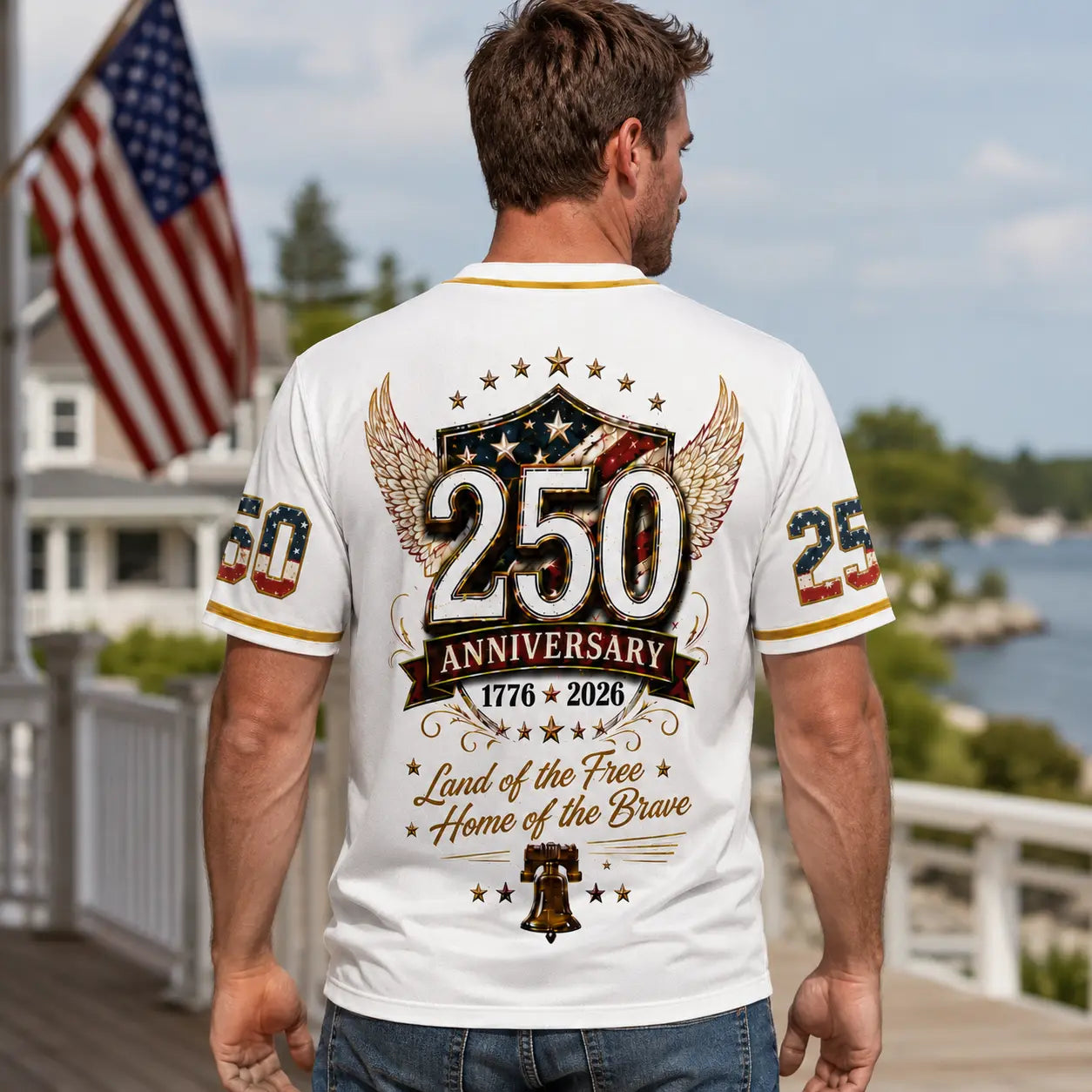 USA 250Th Anniversary Baseball Jersey - America 250Th Shirt, 1776-2026 Eagle Vintage Flag Commemorative Athletic Streetwear, 4Th of July Outfits, Patriotic Button-Down Apparel, Men'S & Women'S Patriotic Apparel Gift